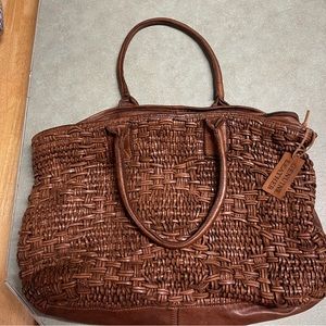 TJ Maxx Woven Leather Handbag in perfect condition. EUC.